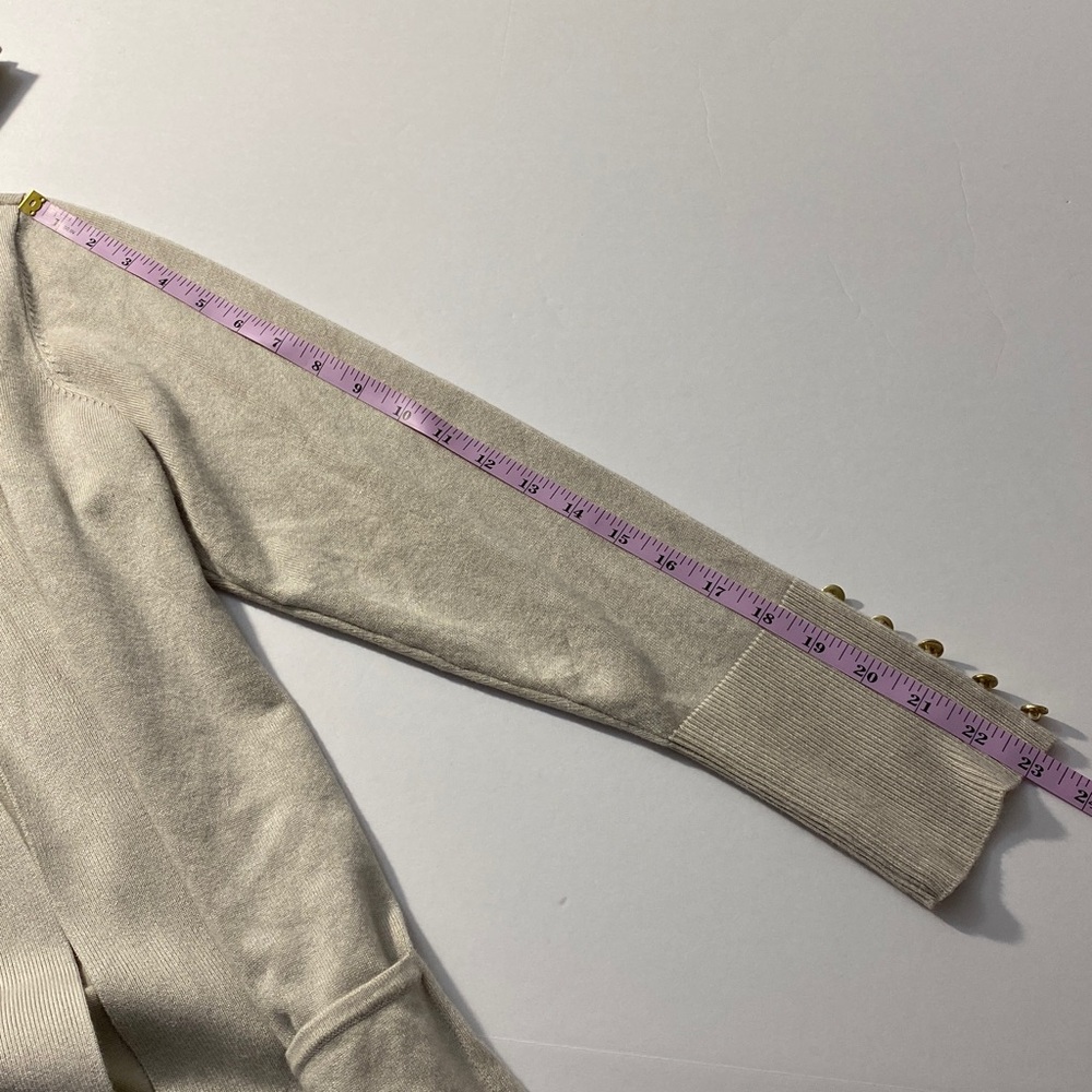 JM Collection Beige Open-Front Cardigan - Picture 13 of 13